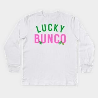 St. Patrick's Day Bunco Lucky Bunco Shamrock Kids Long Sleeve T-Shirt